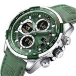 Men Dual Display Green Naviforce