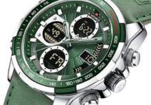 Men Dual Display Green Naviforce