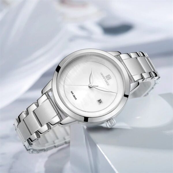 NAVIFORCE N-5008L Silver Ladies Watch - Image 3
